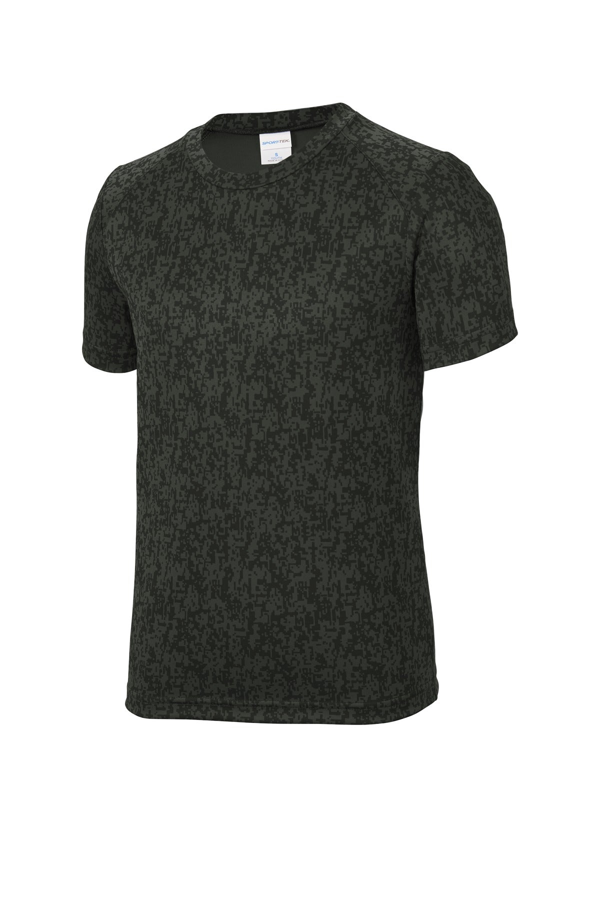 Sport-Tek  Youth Digi Camo Tee - Black