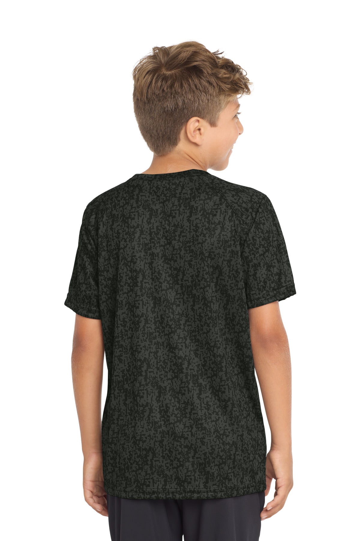 Sport-Tek  Youth Digi Camo Tee - Black