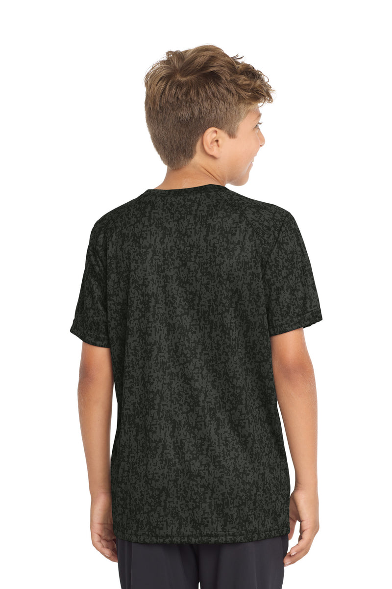 Sport-Tek  Youth Digi Camo Tee - Black