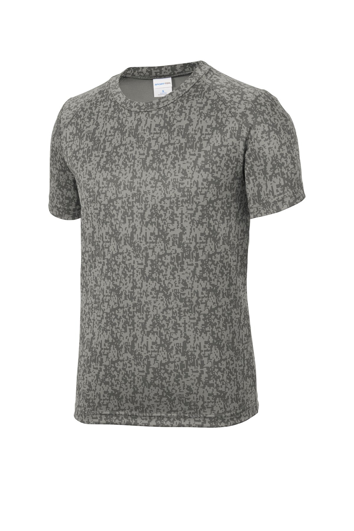 Sport-Tek  Youth Digi Camo Tee - Grey Concrete