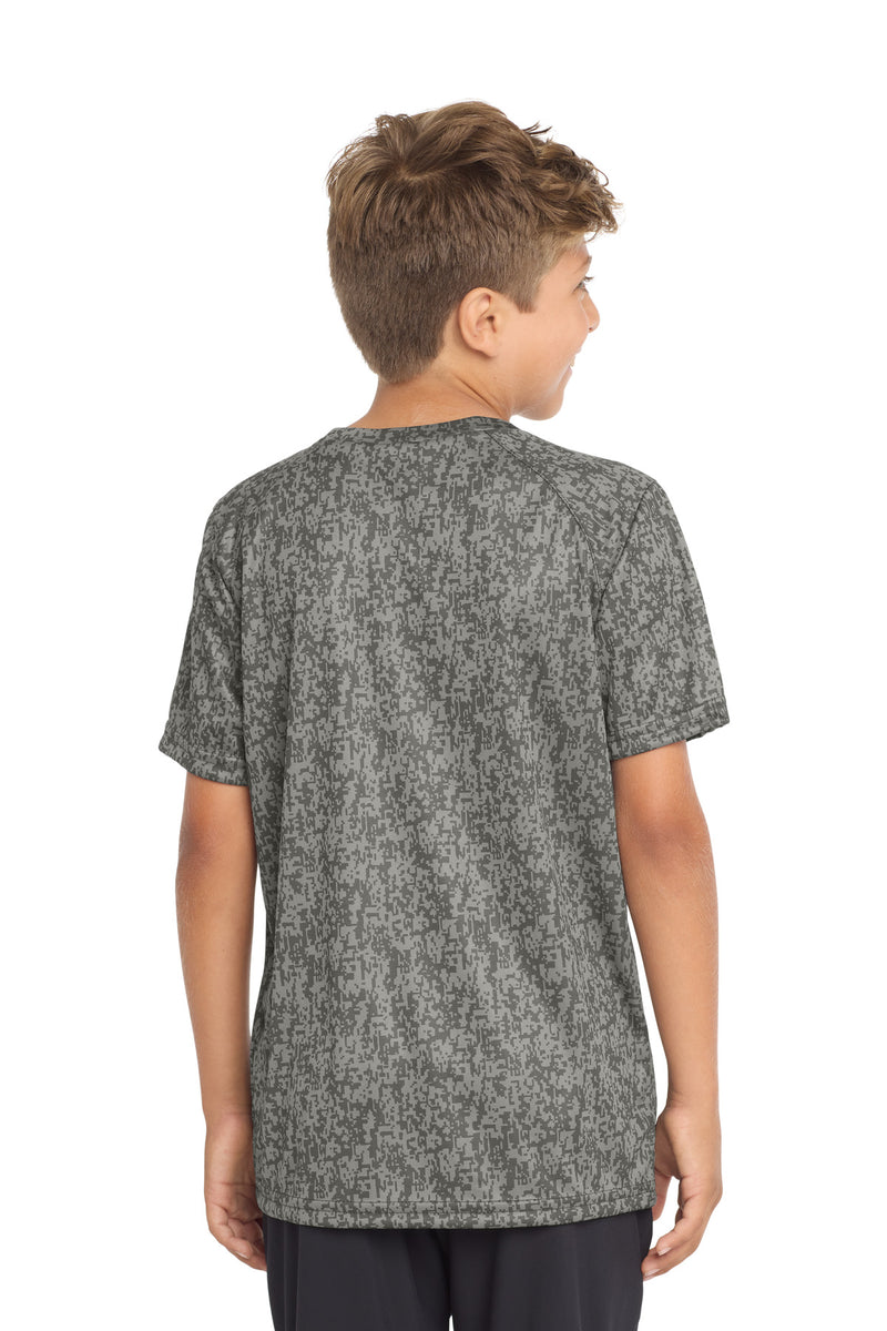 Sport-Tek  Youth Digi Camo Tee - Grey Concrete