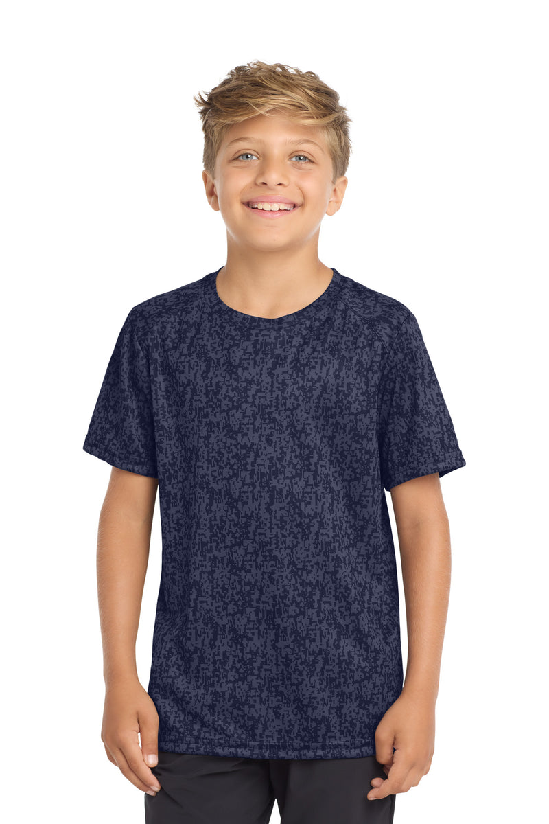 Sport-Tek  Youth Digi Camo Tee - True Navy