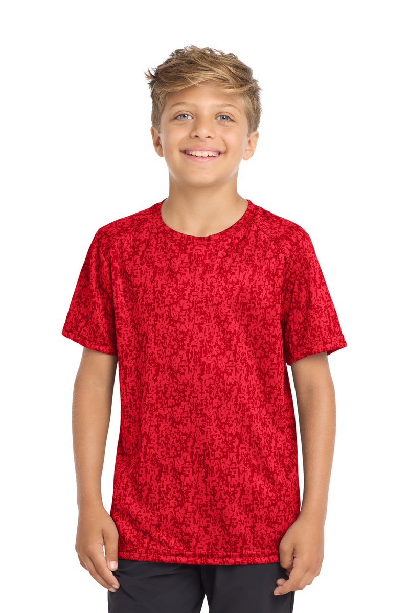 Sport-Tek  Youth Digi Camo Tee - True Red