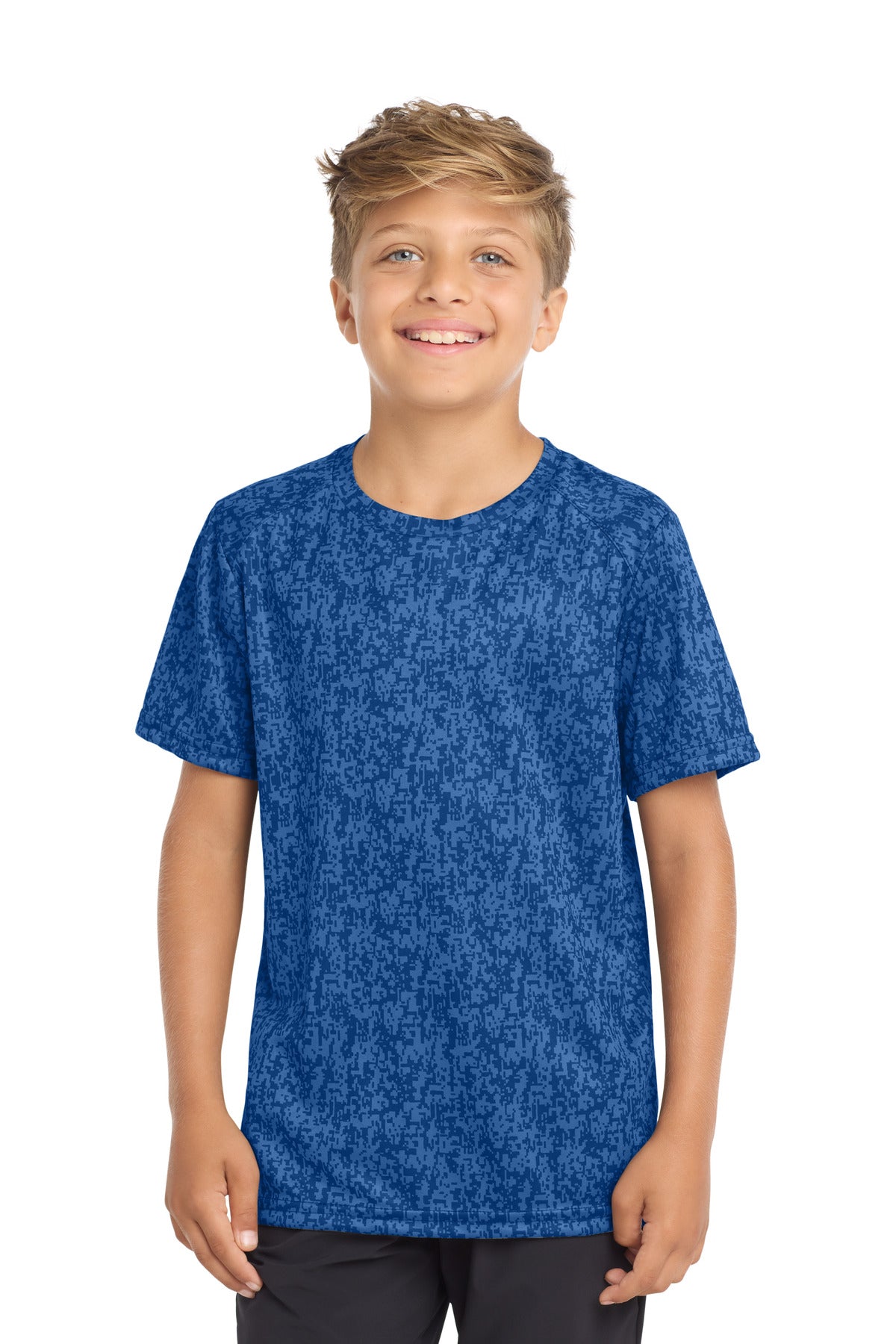 Sport-Tek  Youth Digi Camo Tee - True Royal