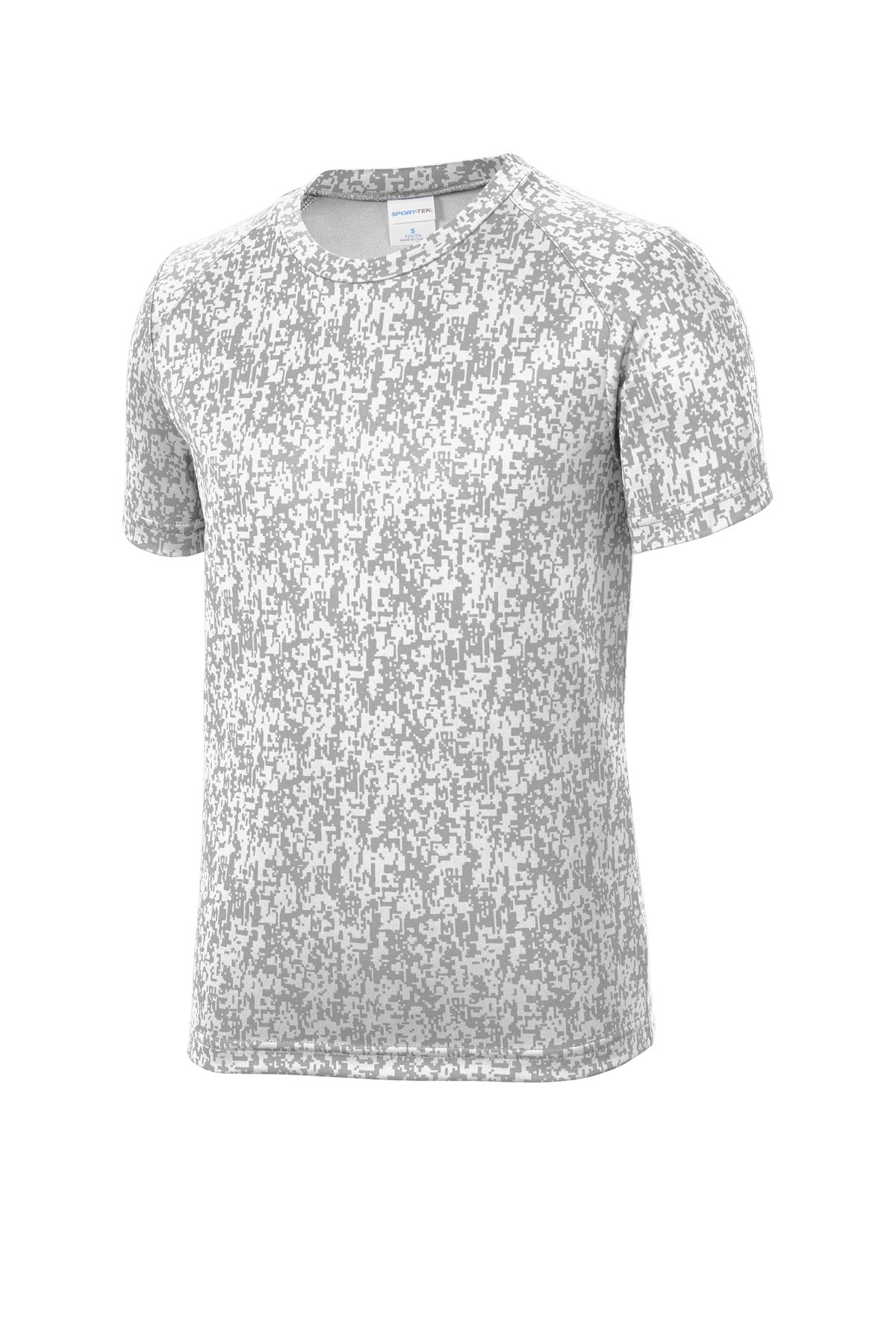 Sport-Tek  Youth Digi Camo Tee - White