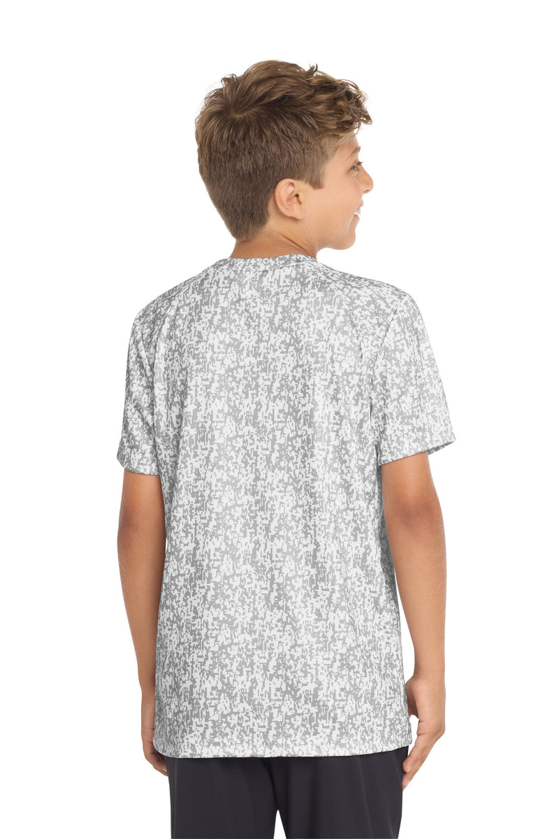 Sport-Tek  Youth Digi Camo Tee - White