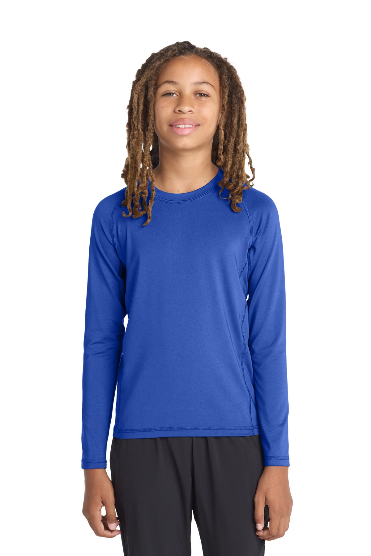 Sport-Tek  Youth Long Sleeve Rashguard Tee - True Royal