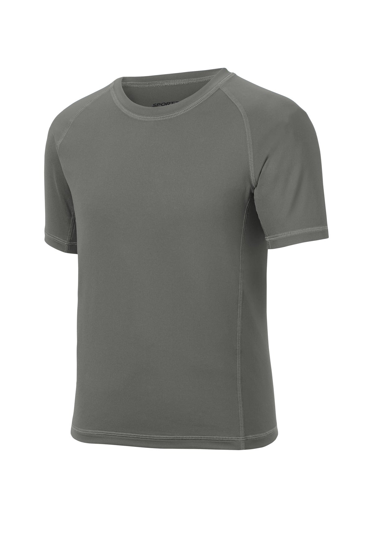 Sport-Tek  Youth Rashguard Tee - Dark Smoke Grey