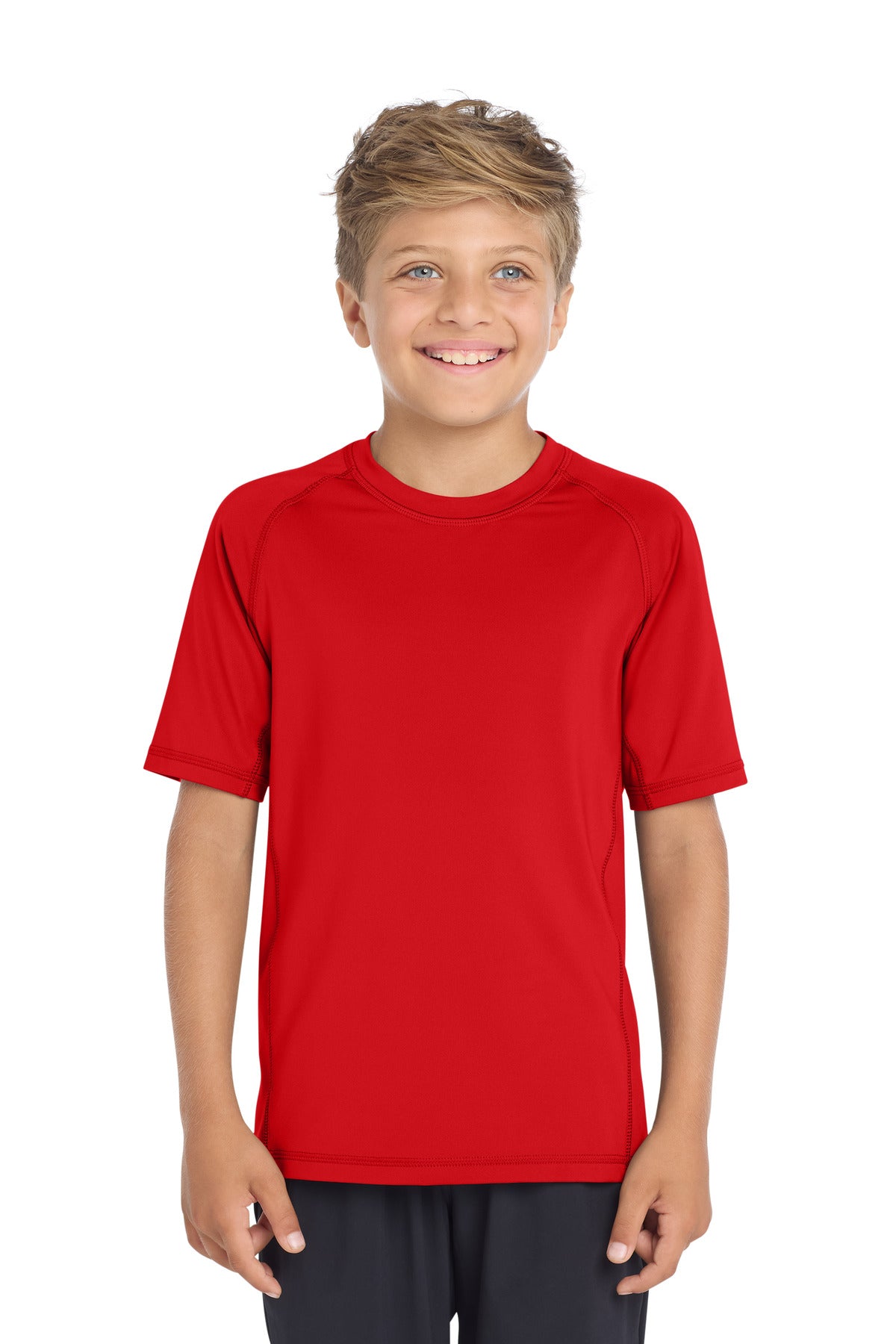 Sport-Tek  Youth Rashguard Tee - True Red