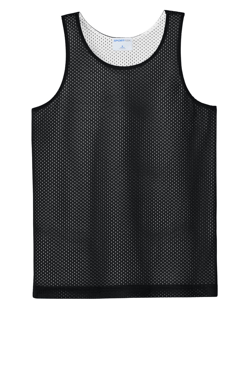 Sport-Tek Youth PosiCharge Reversible Mesh Tank - Black/ White
