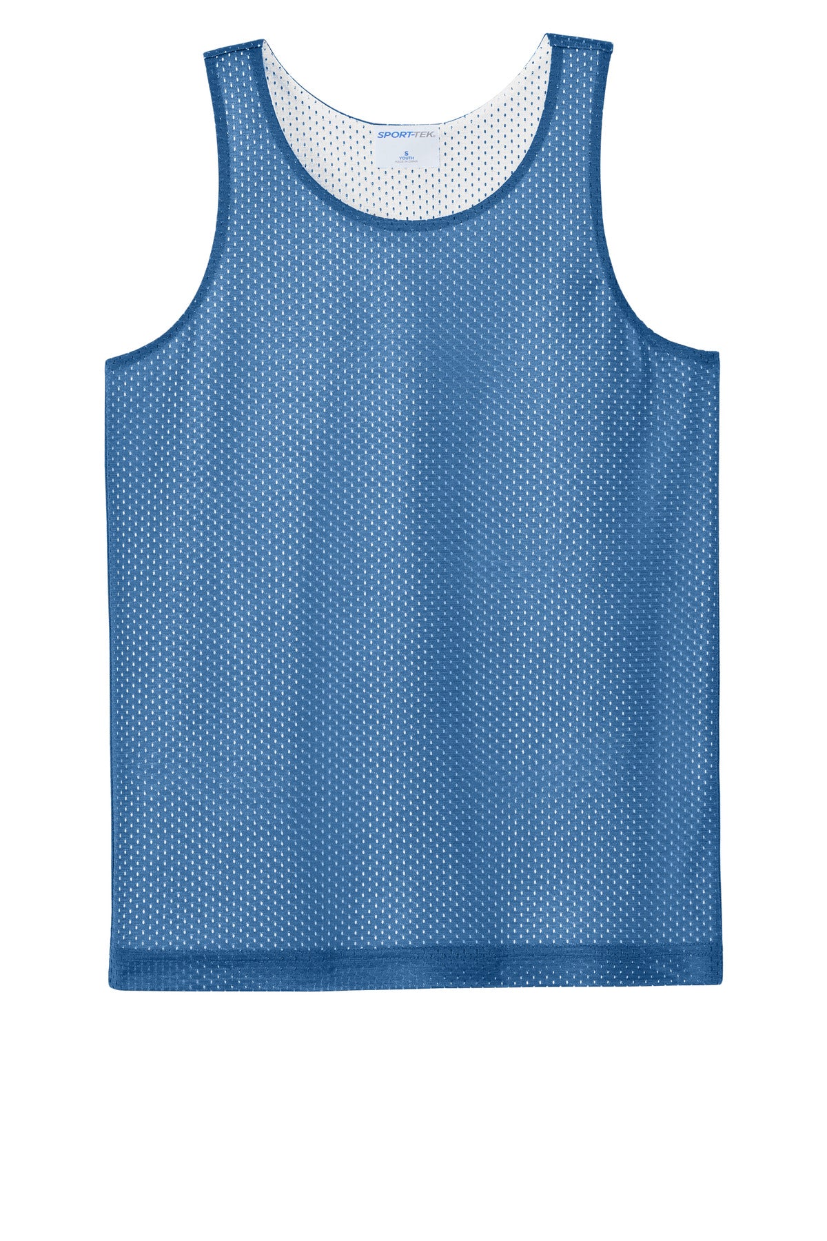 Sport-Tek Youth PosiCharge Reversible Mesh Tank - Carolina Blue/ White