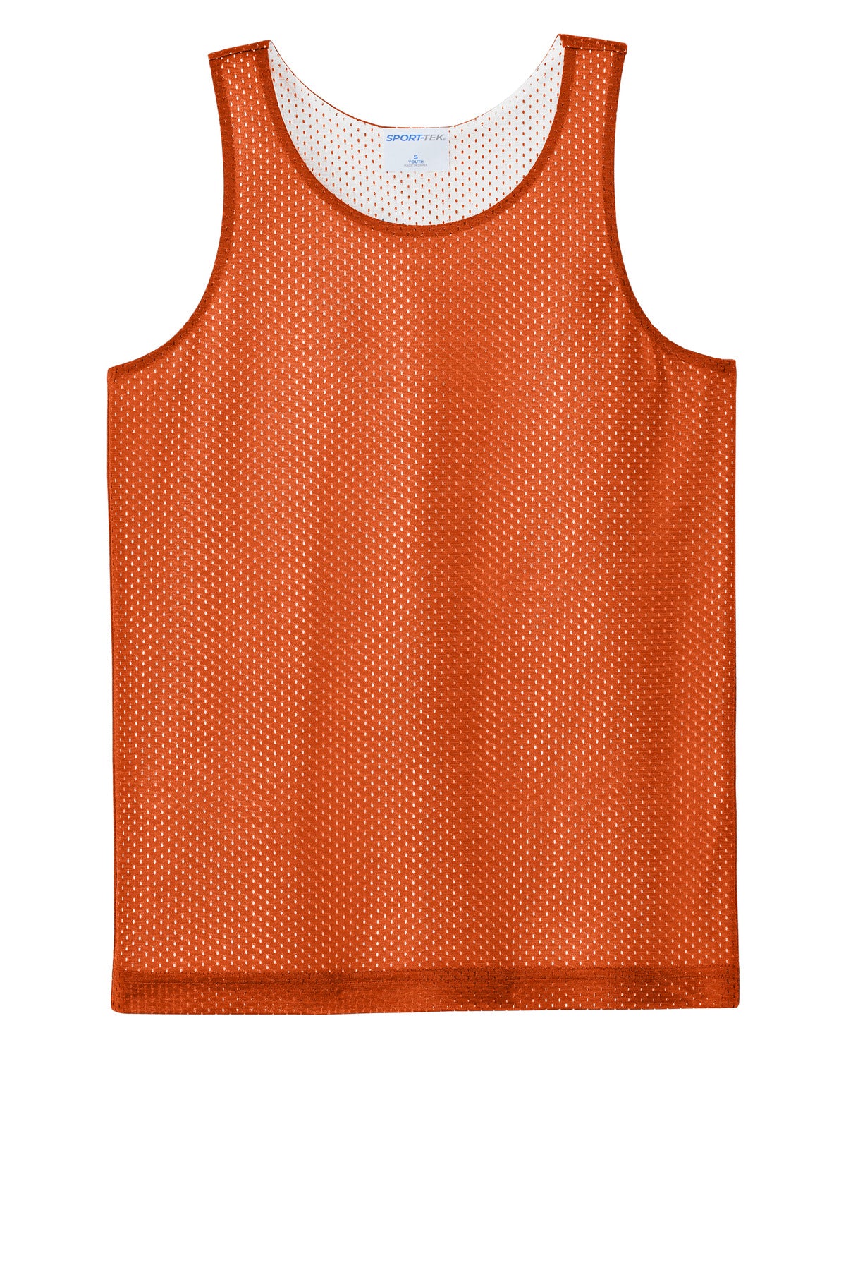 Sport-Tek Youth PosiCharge Reversible Mesh Tank - Deep Orange/ White