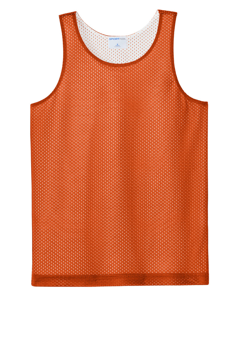Sport-Tek Youth PosiCharge Reversible Mesh Tank - Deep Orange/ White