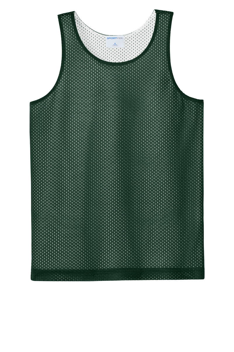 Sport-Tek Youth PosiCharge Reversible Mesh Tank - Forest Green/ White