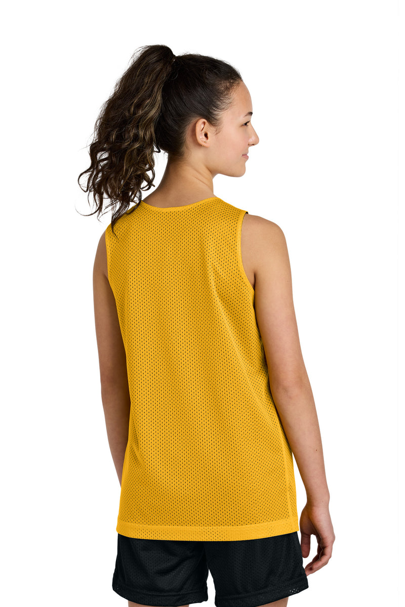 Sport-Tek Youth PosiCharge Reversible Mesh Tank - Gold/ Black