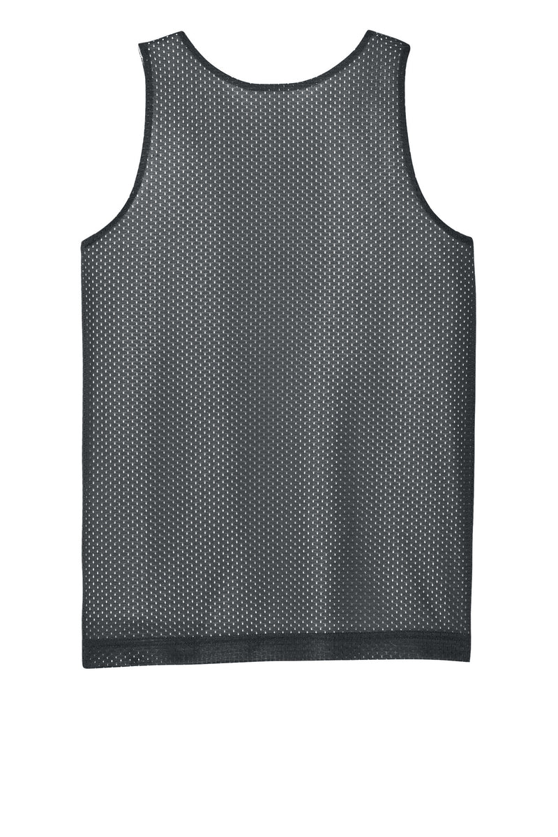 Sport-Tek Youth PosiCharge Reversible Mesh Tank - Iron Grey/ White