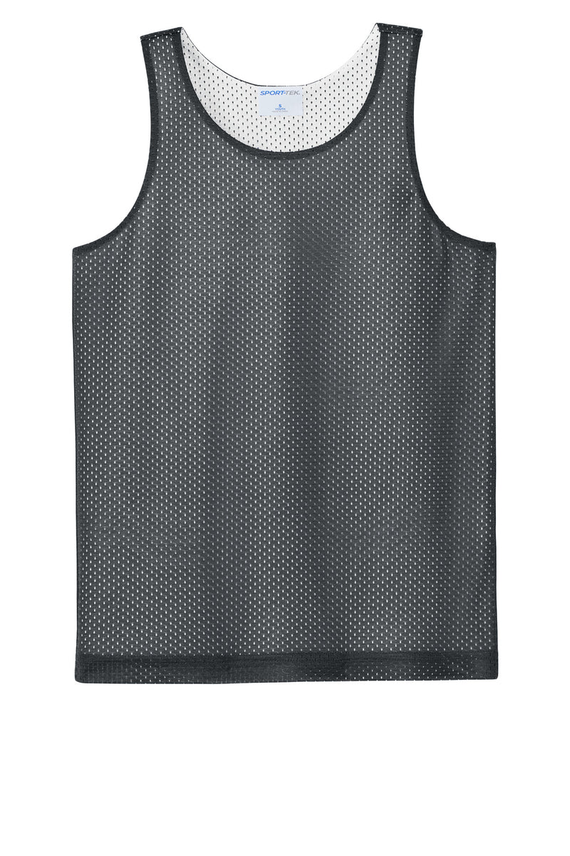 Sport-Tek Youth PosiCharge Reversible Mesh Tank - Iron Grey/ White