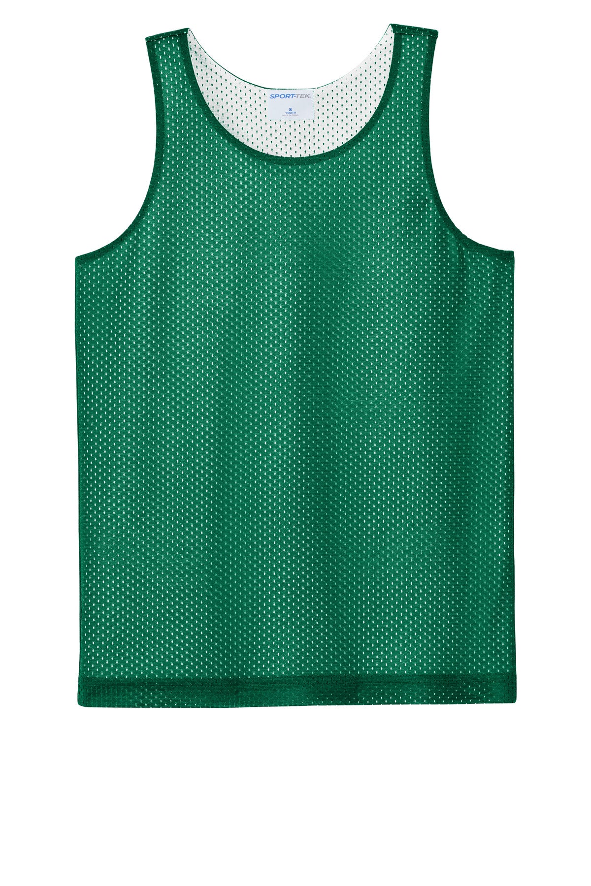 Sport-Tek Youth PosiCharge Reversible Mesh Tank - Kelly Green/ White