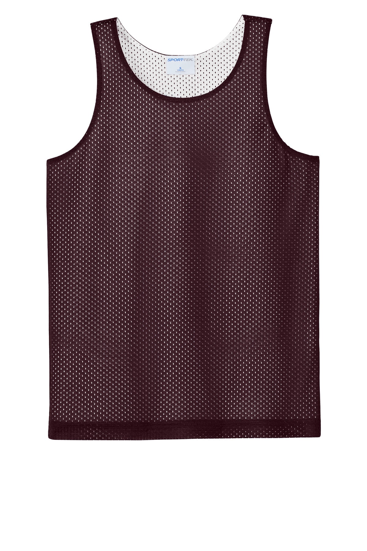 Sport-Tek Youth PosiCharge Reversible Mesh Tank - Maroon/ White