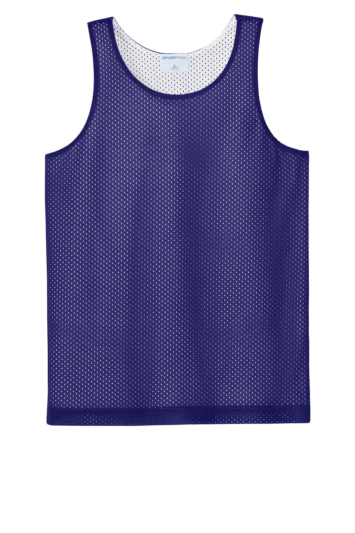 Sport-Tek Youth PosiCharge Reversible Mesh Tank - Purple/ White