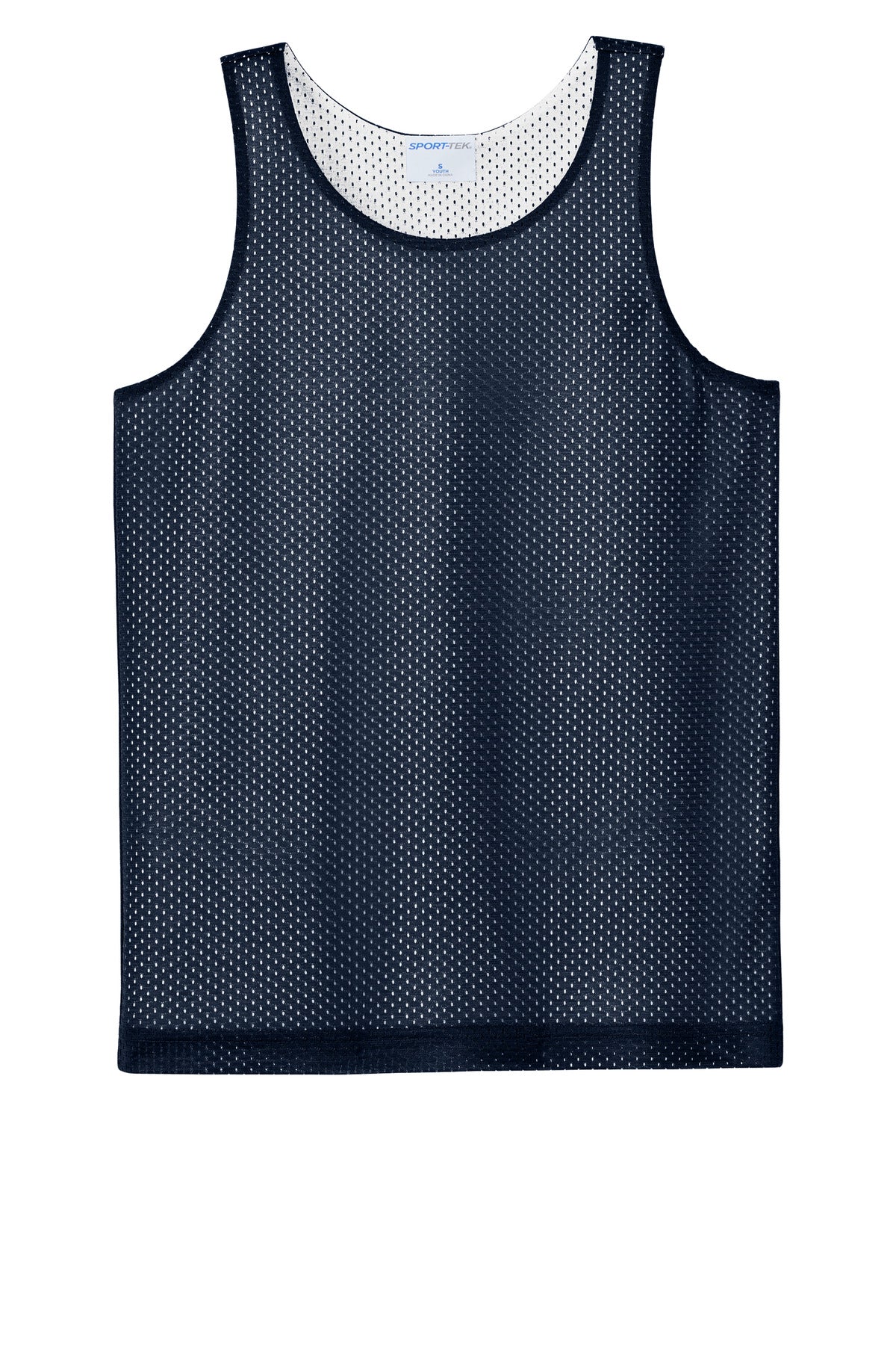 Sport-Tek Youth PosiCharge Reversible Mesh Tank - True Navy/ White