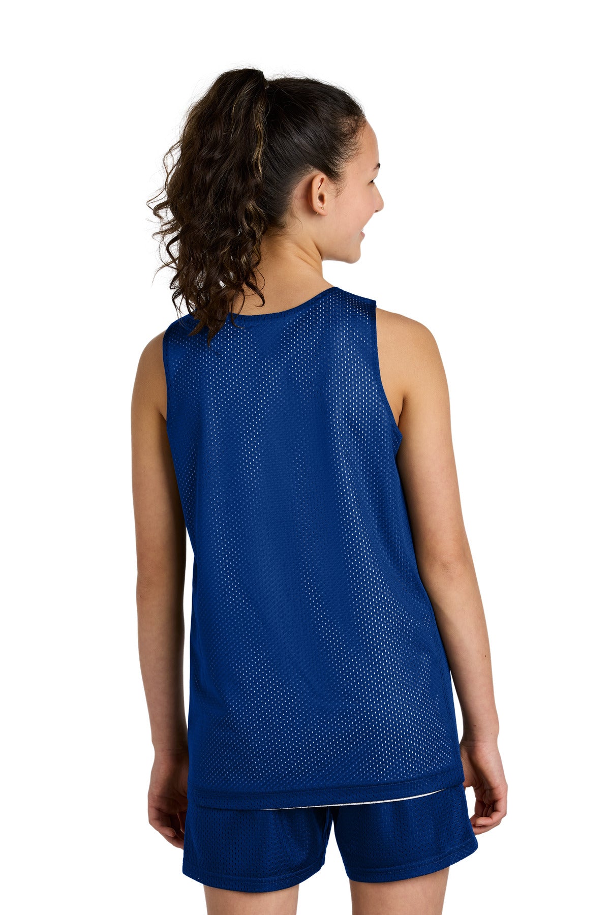 Sport-Tek Youth PosiCharge Reversible Mesh Tank - True Royal/ White