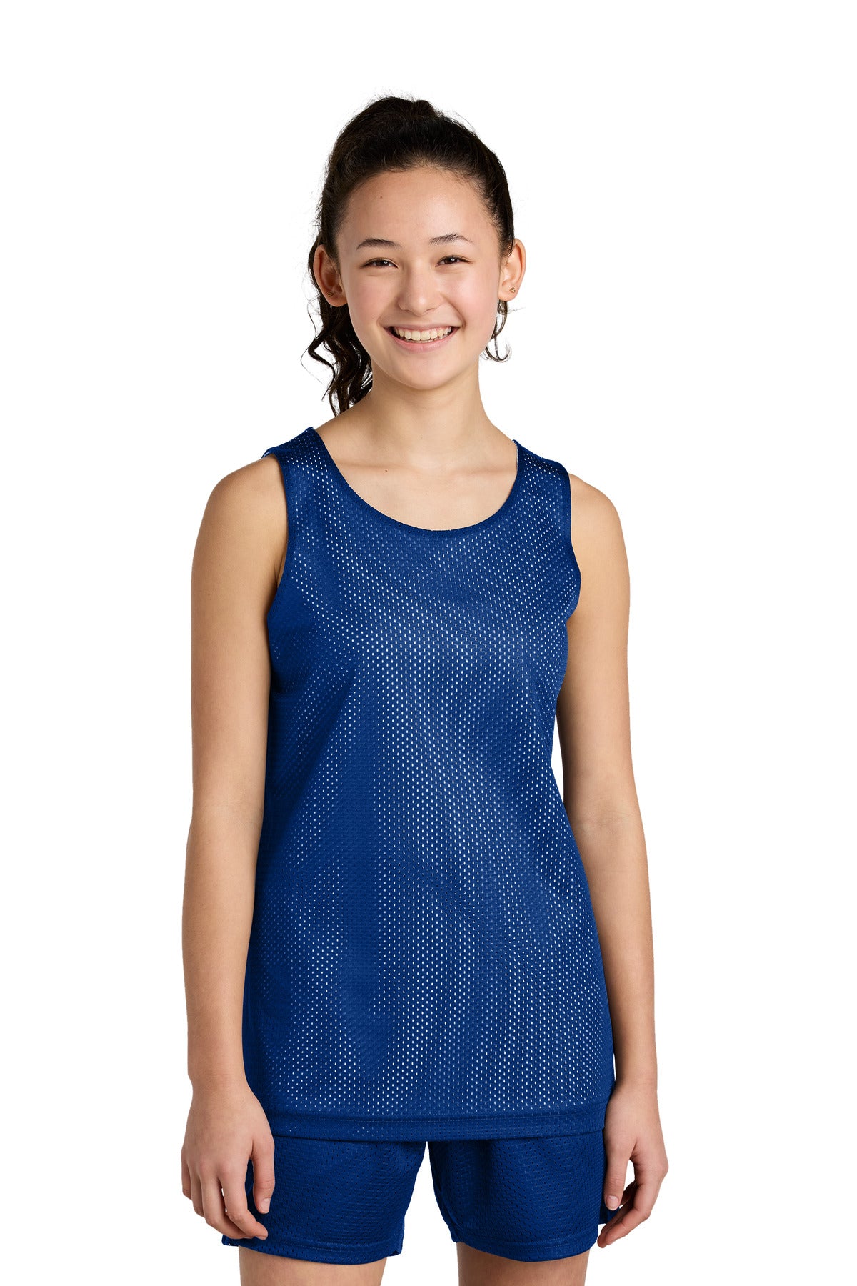 Sport-Tek Youth PosiCharge Reversible Mesh Tank - True Royal/ White