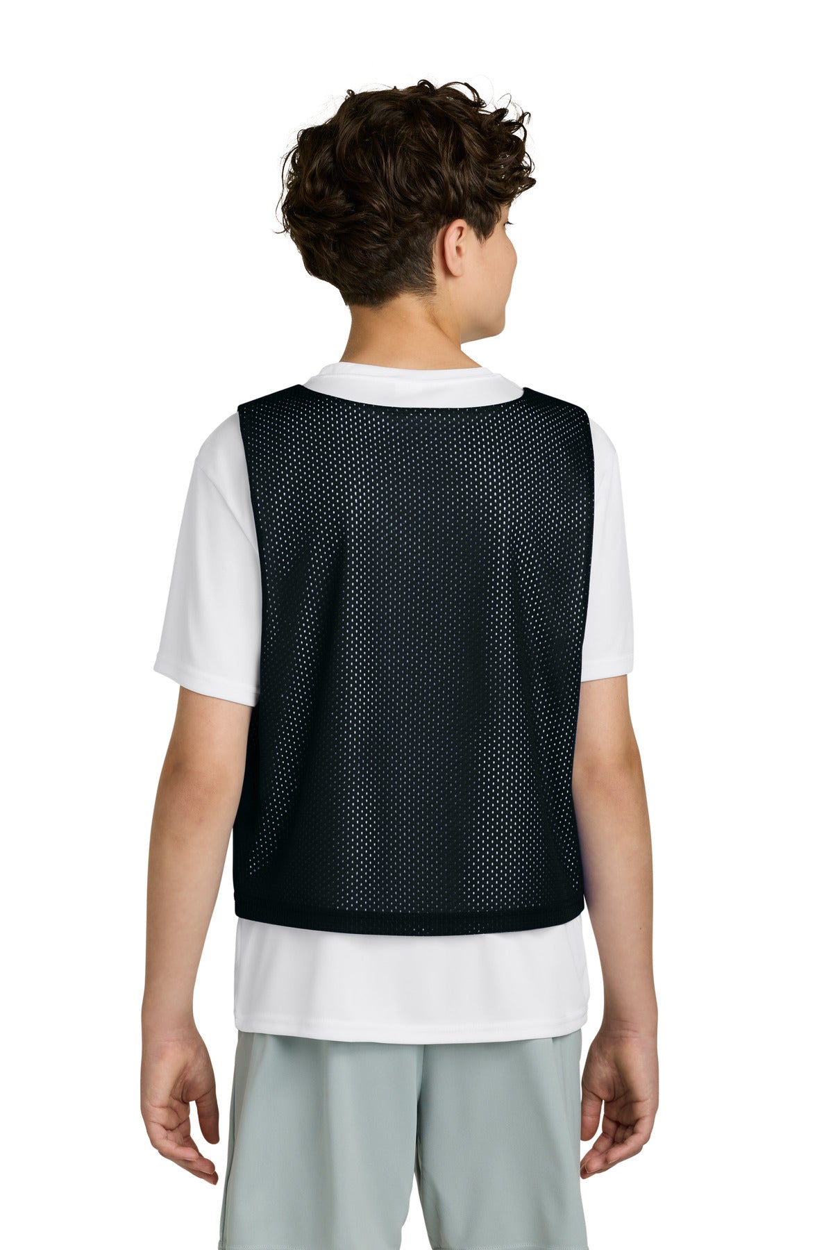 Sport-Tek Youth Lacrosse Reversible Pinnie - Black/ White