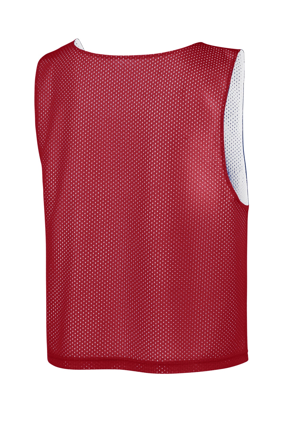 Sport-Tek Youth Lacrosse Reversible Pinnie - Deep Red/ White