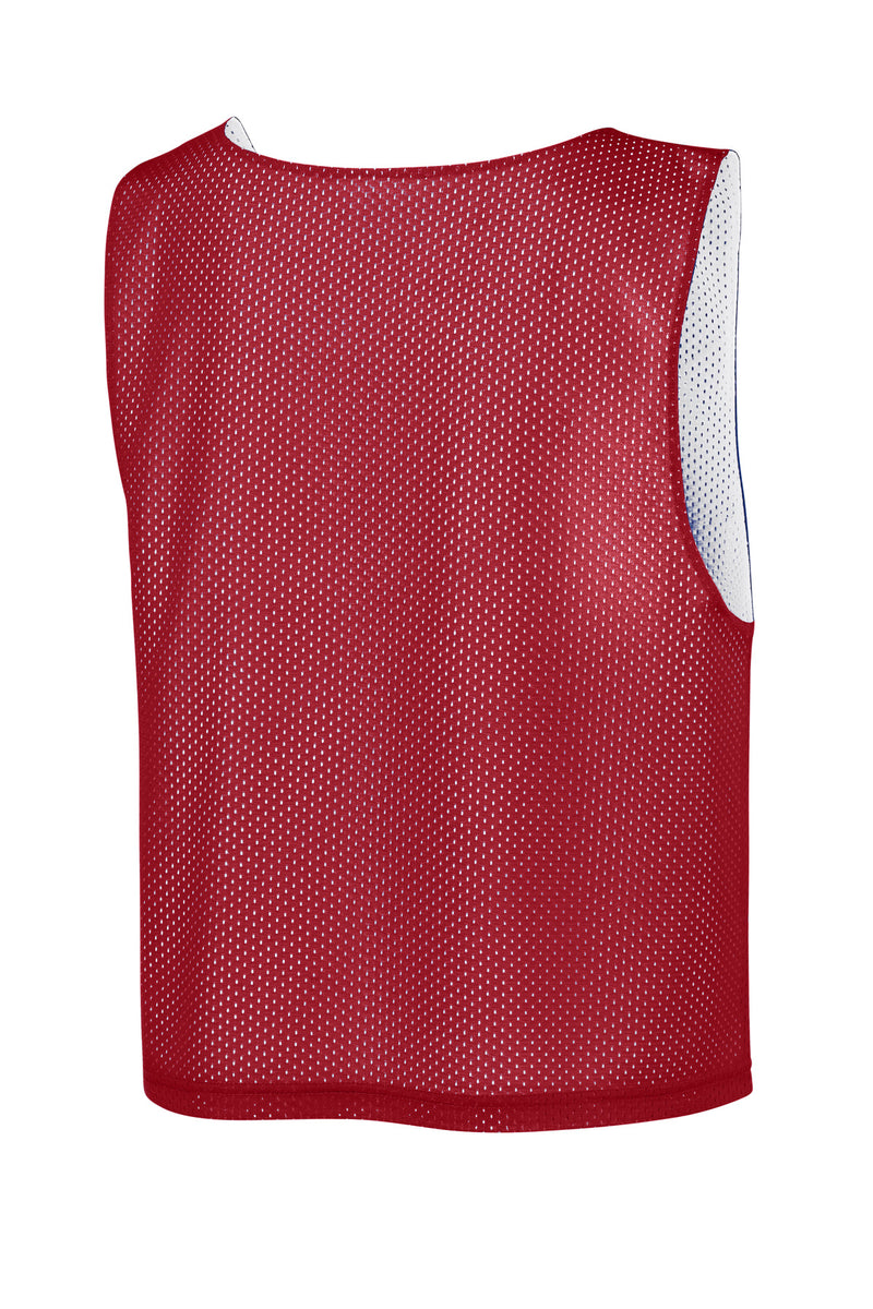 Sport-Tek Youth Lacrosse Reversible Pinnie - Deep Red/ White