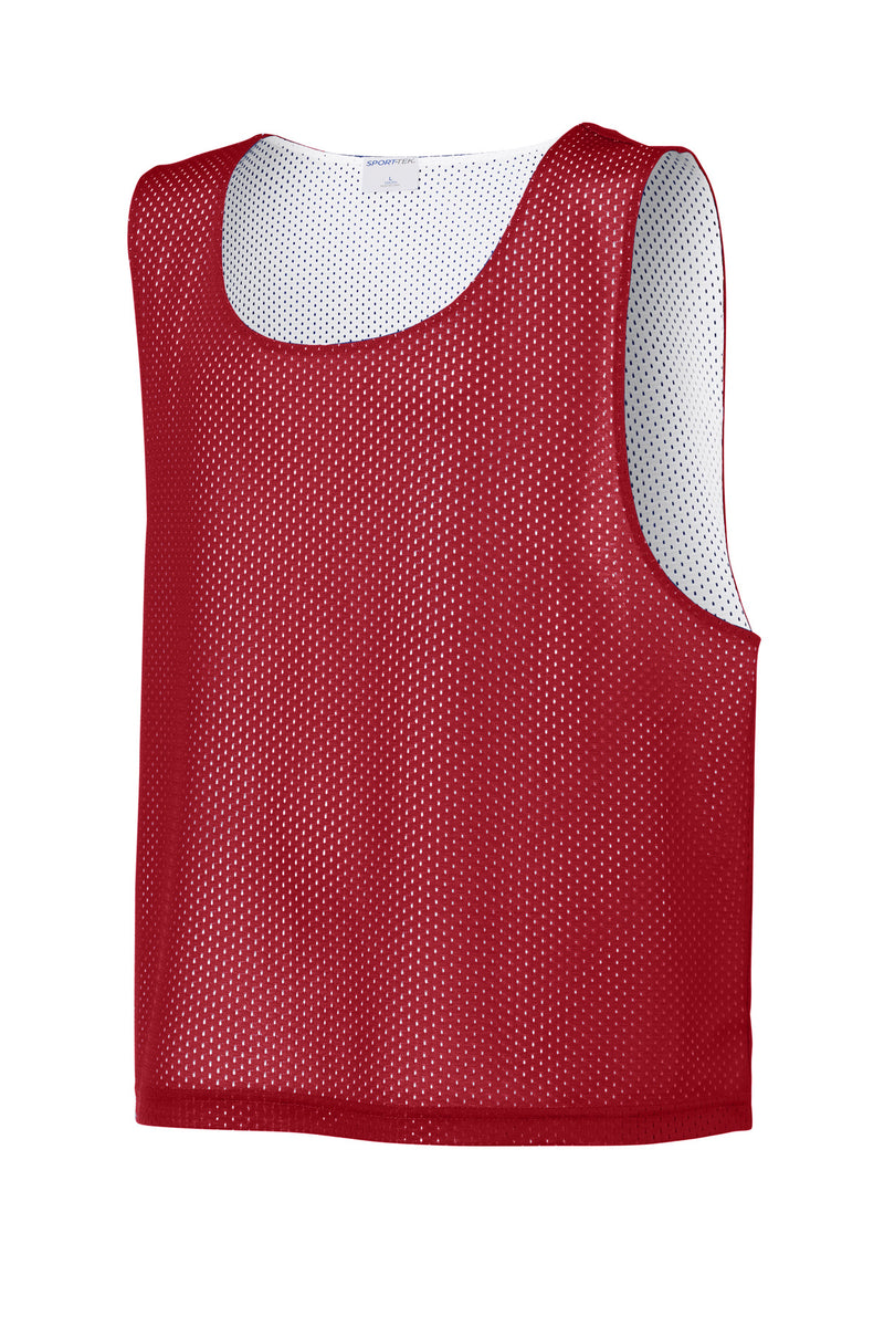 Sport-Tek Youth Lacrosse Reversible Pinnie - Deep Red/ White
