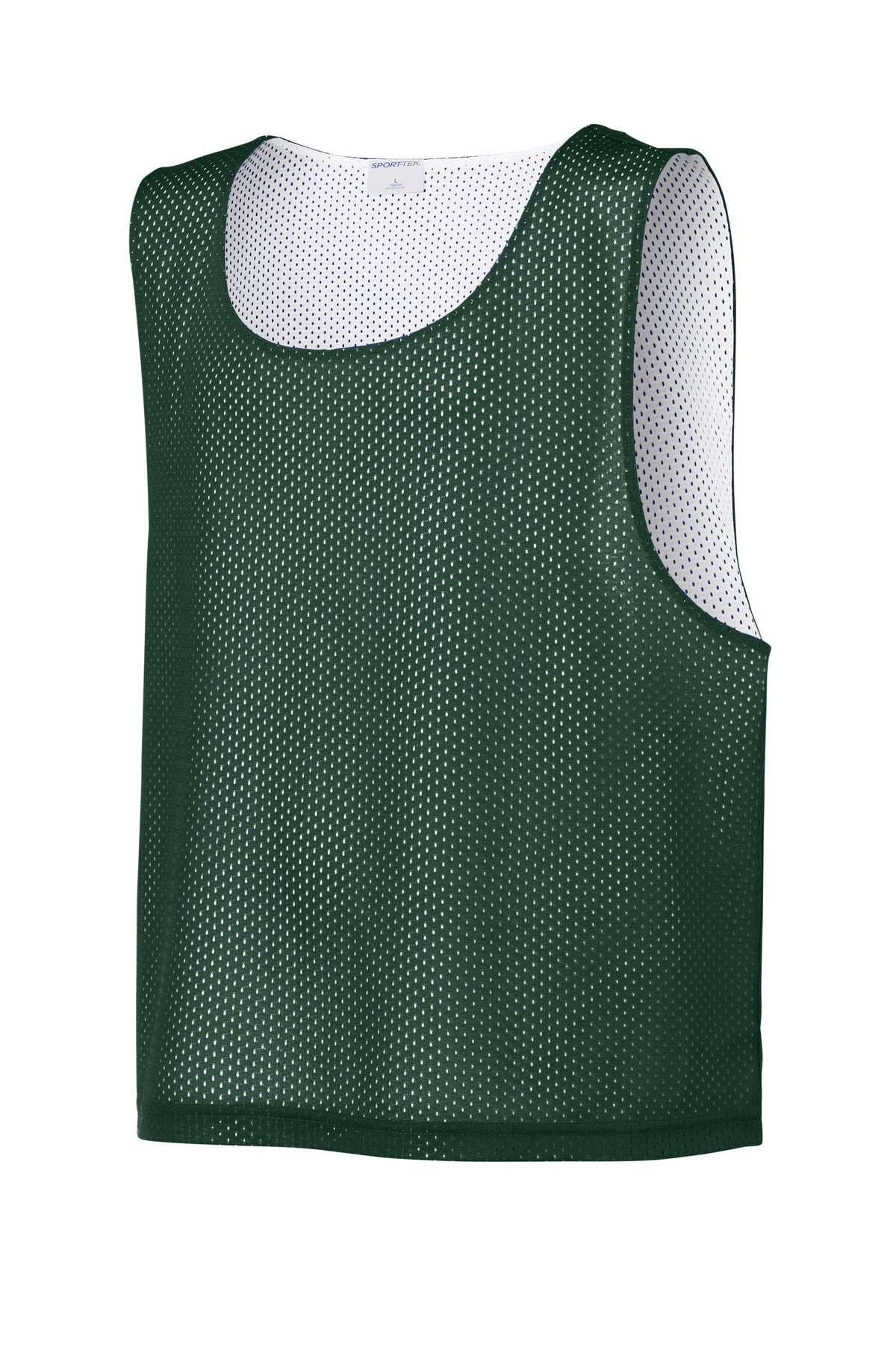 Sport-Tek Youth Lacrosse Reversible Pinnie - Forest Green/ White