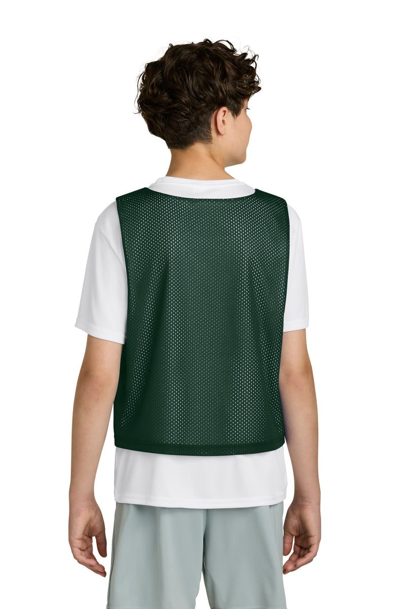 Sport-Tek Youth Lacrosse Reversible Pinnie - Forest Green/ White