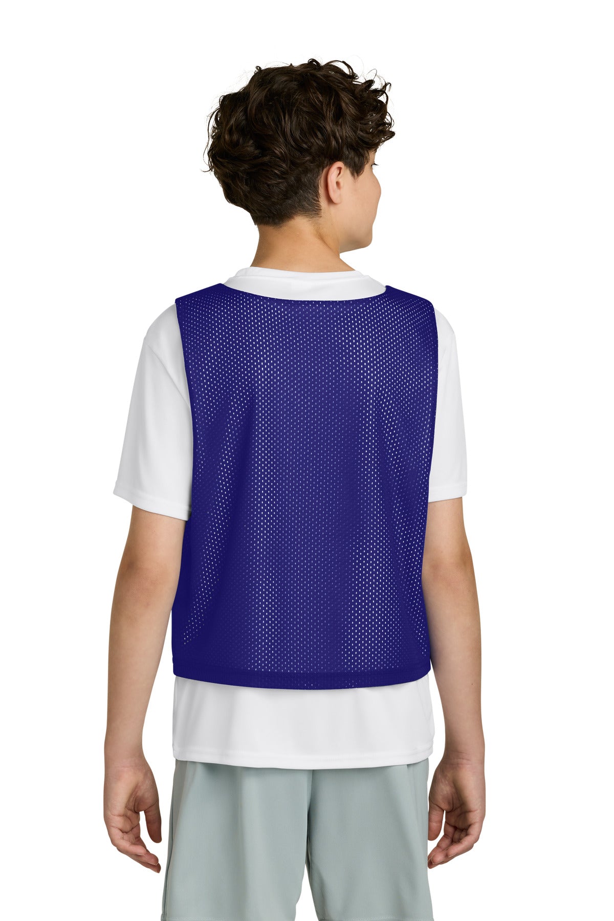 Sport-Tek Youth Lacrosse Reversible Pinnie - Purple/ White