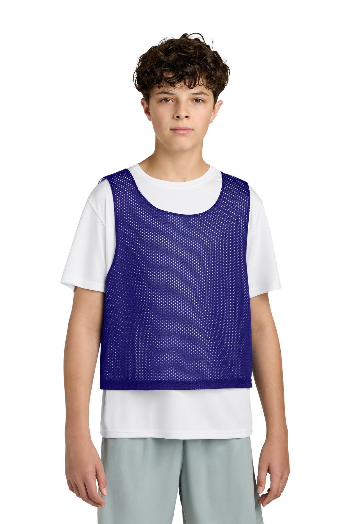 Sport-Tek Youth Lacrosse Reversible Pinnie - Purple/ White
