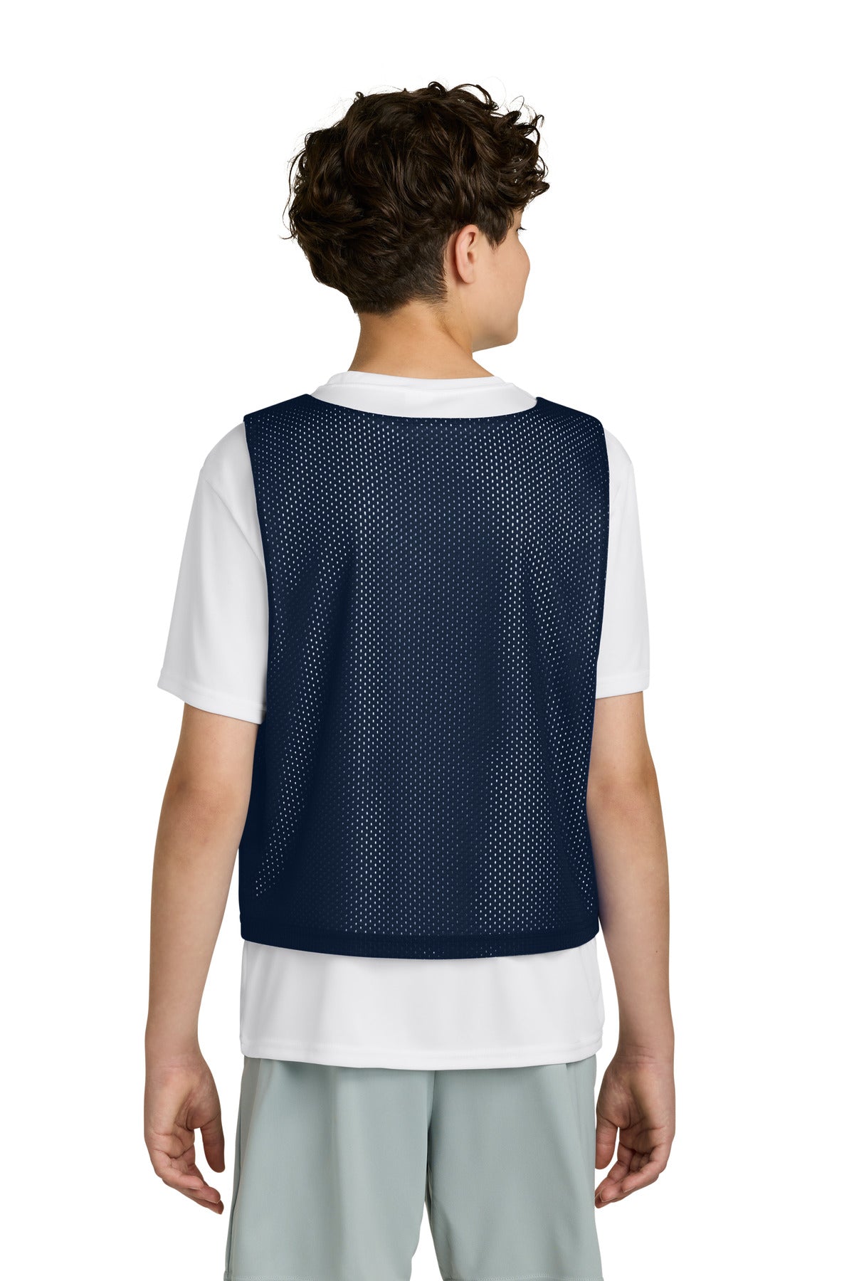 Sport-Tek Youth Lacrosse Reversible Pinnie - True Navy/ White