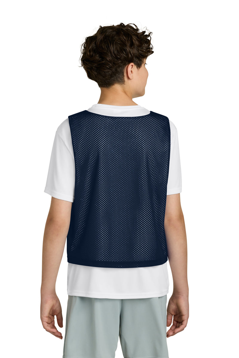 Sport-Tek Youth Lacrosse Reversible Pinnie - True Navy/ White