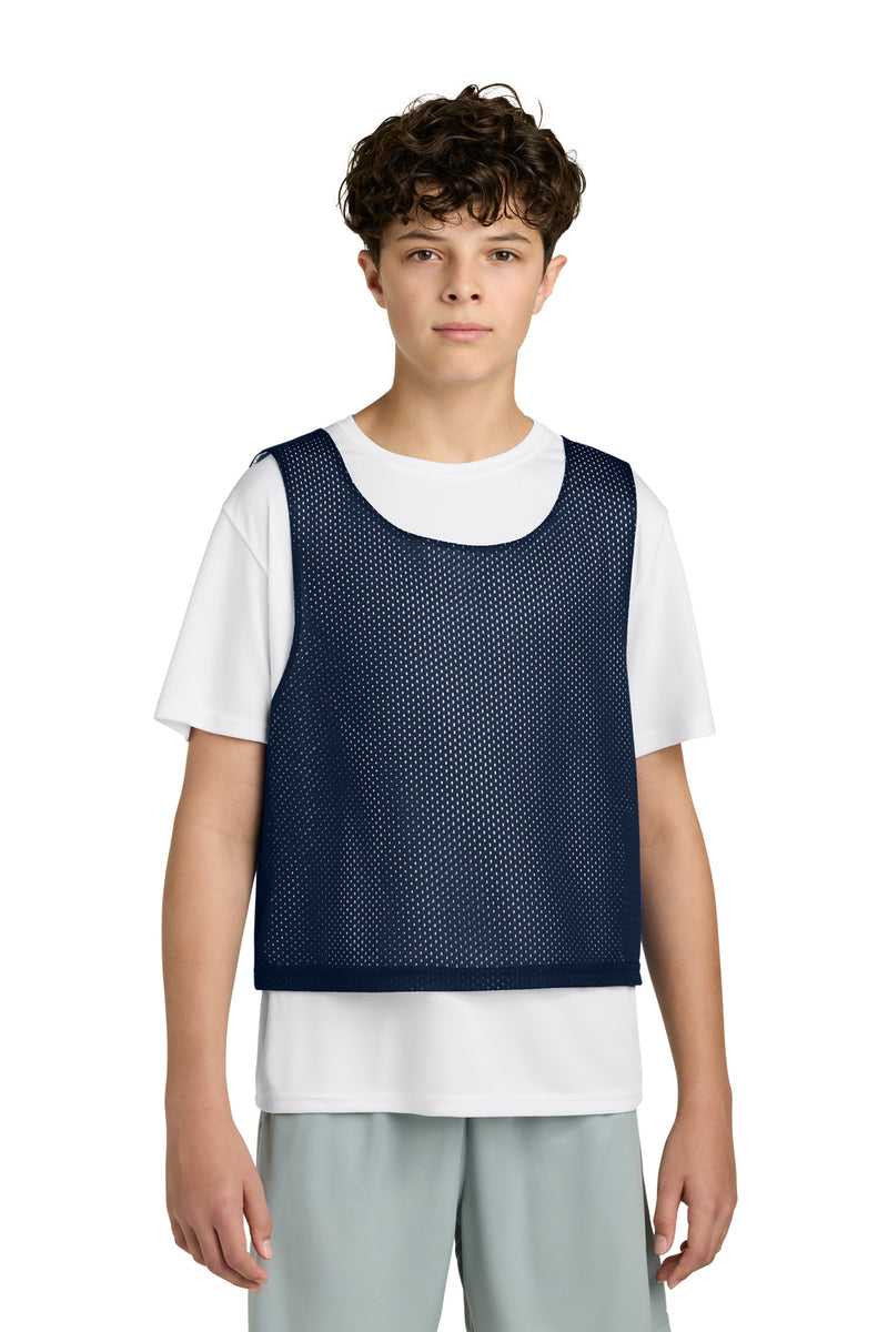 Sport-Tek Youth Lacrosse Reversible Pinnie - True Navy/ White