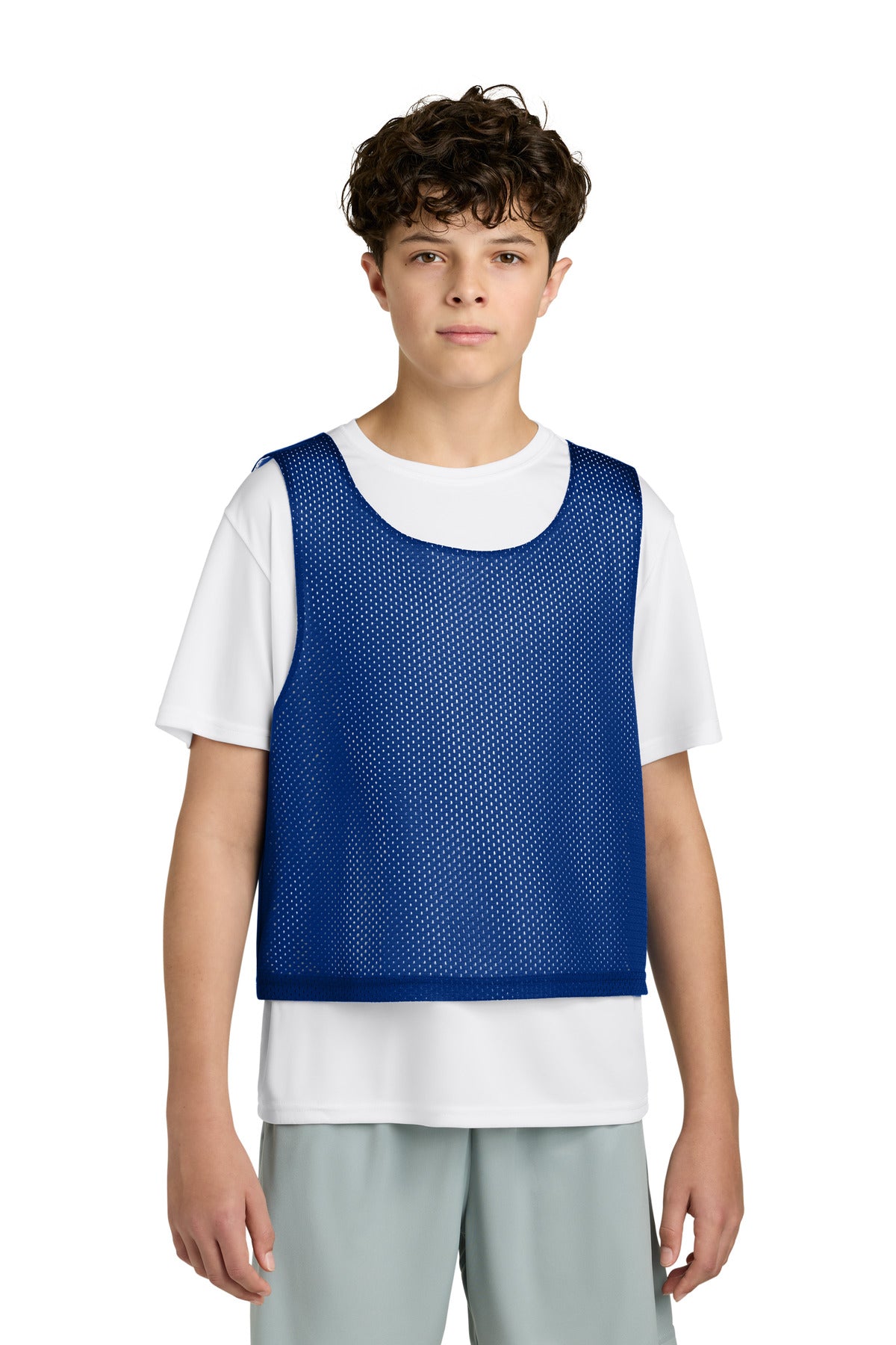 Sport-Tek Youth Lacrosse Reversible Pinnie - True Royal/ White