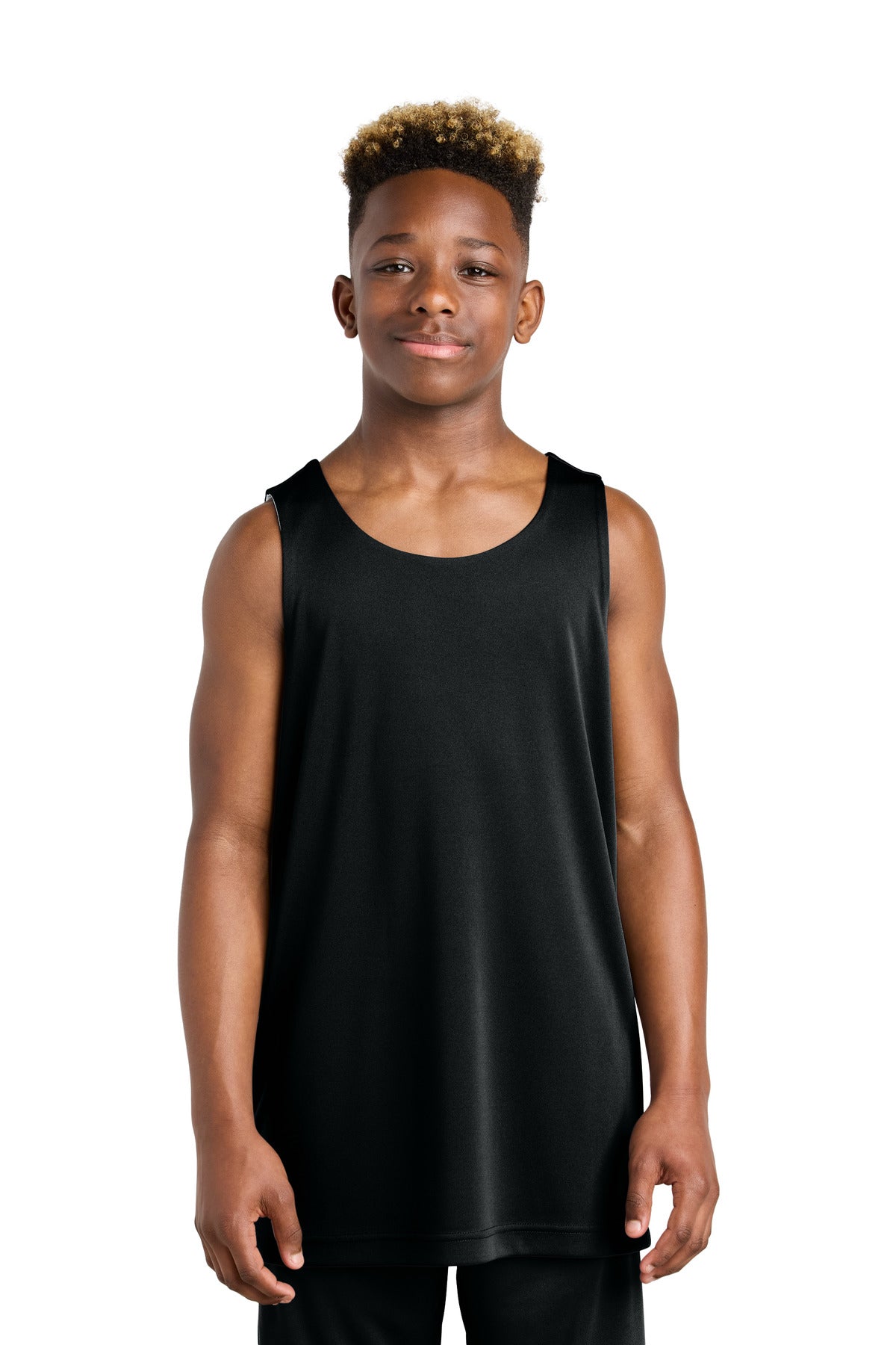 Sport-Tek Youth PosiCharge Competitor Rev Tank - Black/ White