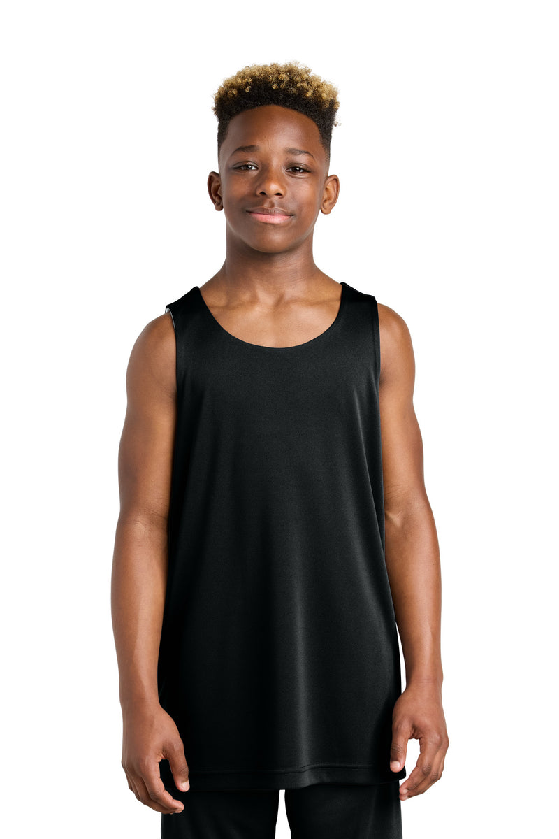 Sport-Tek Youth PosiCharge Competitor Rev Tank - Black/ White