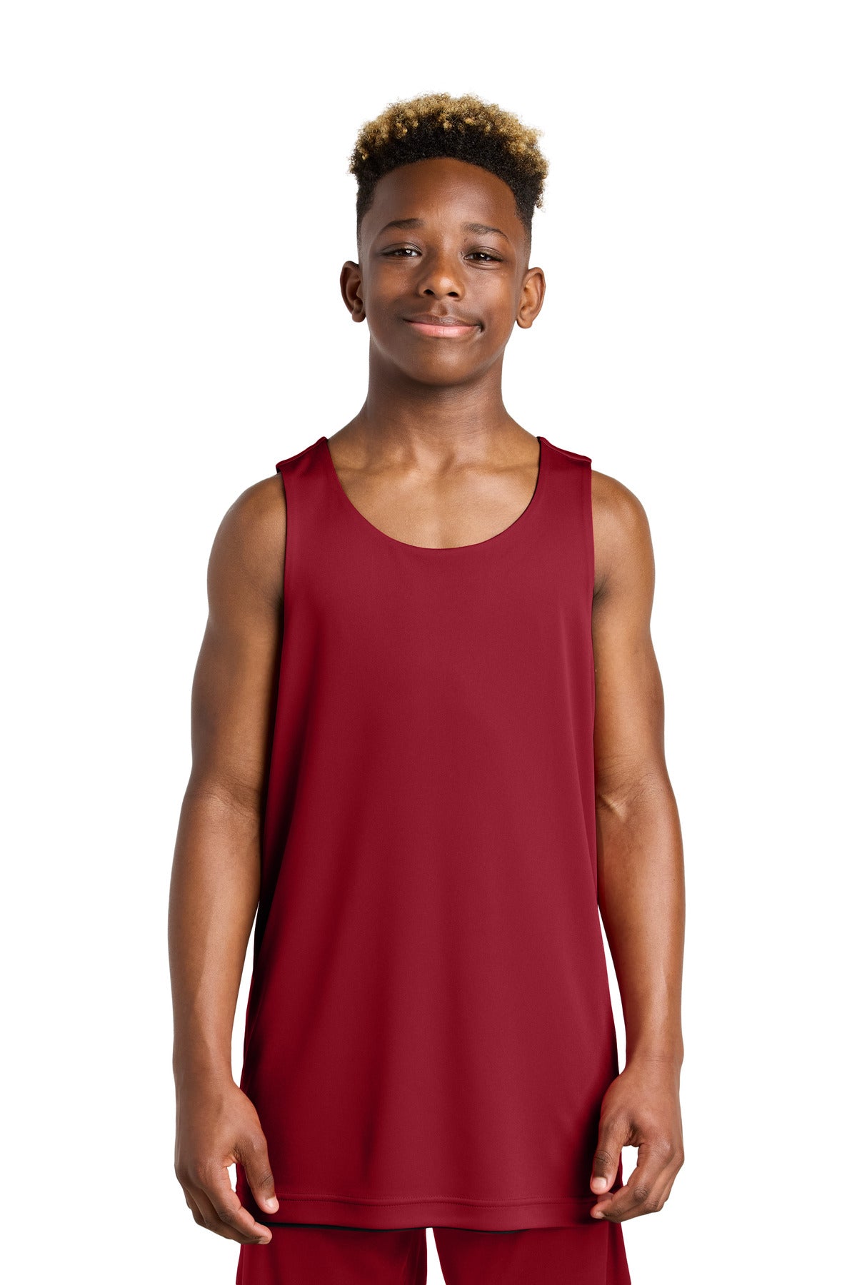 Sport-Tek Youth PosiCharge Competitor Rev Tank - Deep Red/ Black