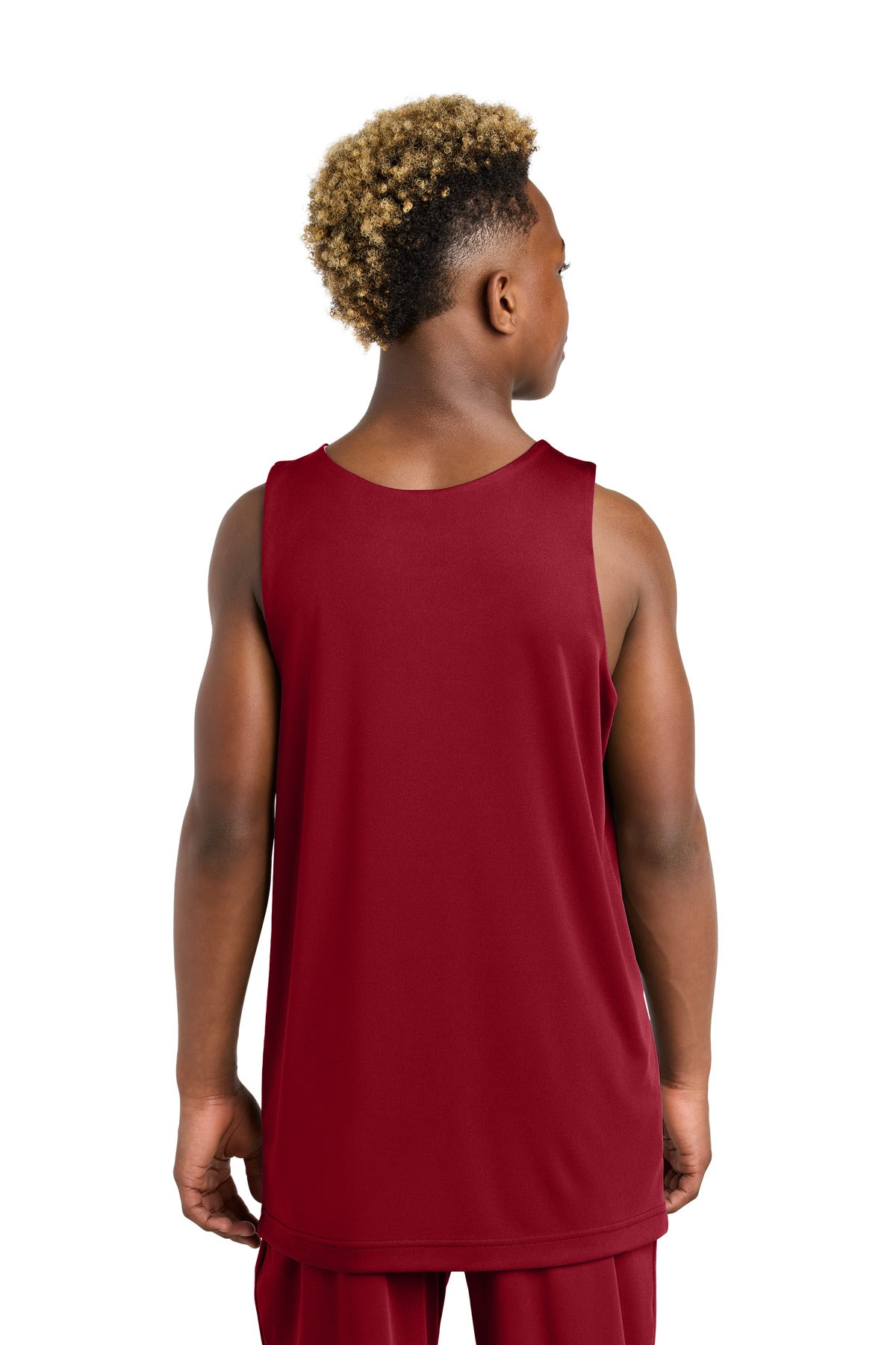 Sport-Tek Youth PosiCharge Competitor Rev Tank - Deep Red/ White