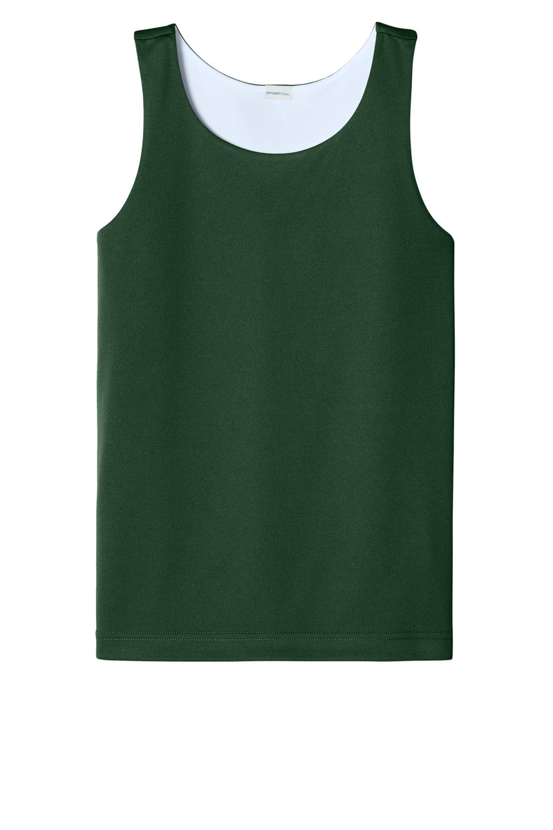 Sport-Tek Youth PosiCharge Competitor Rev Tank - Forest Green/ White