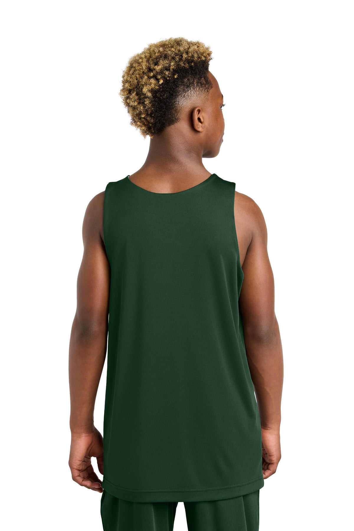 Sport-Tek Youth PosiCharge Competitor Rev Tank - Forest Green/ White