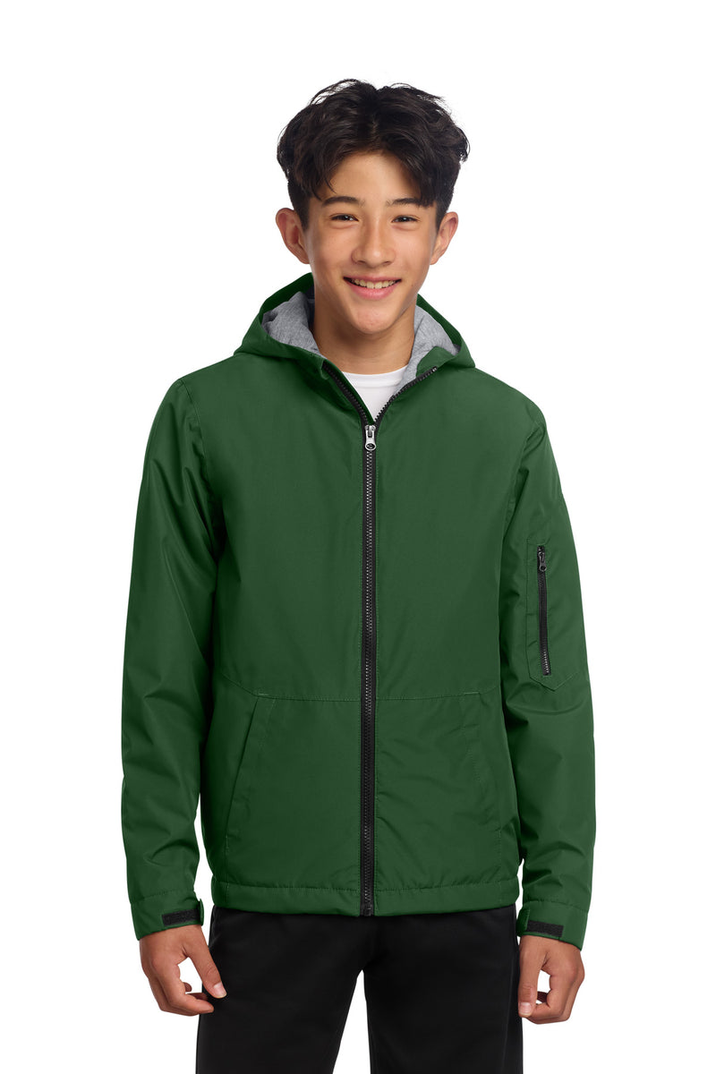 Sport-Tek Youth Waterproof Insulated Jacket - Forest Green