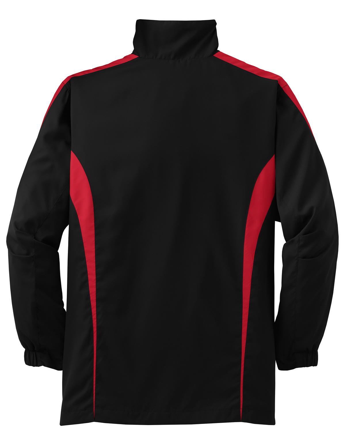 Sport-Tek Youth Colorblock Raglan Jacket - Black/ True Red