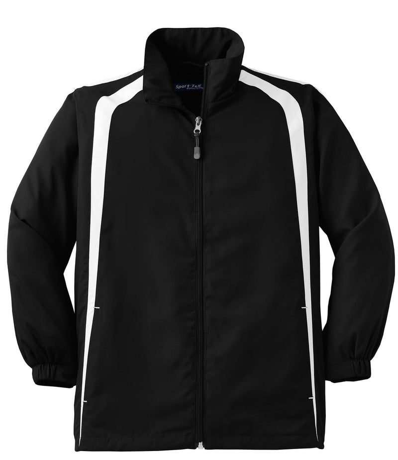 Sport-Tek Youth Colorblock Raglan Jacket - Black/ White