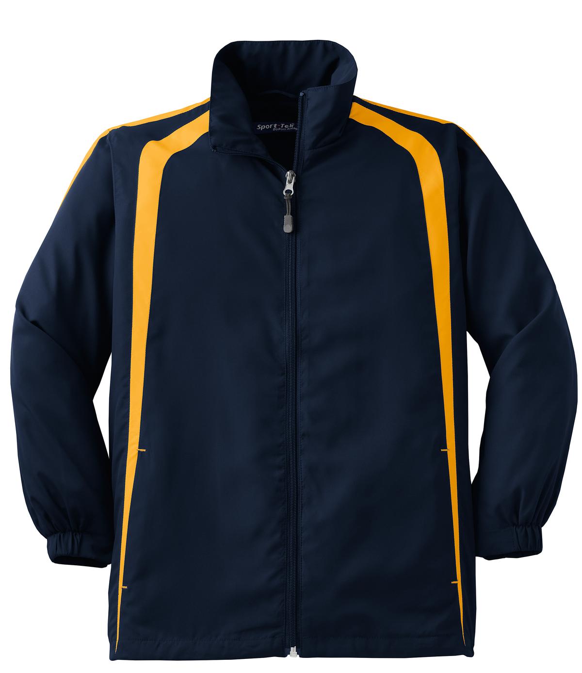 Sport-Tek Youth Colorblock Raglan Jacket - True Navy/ Gold