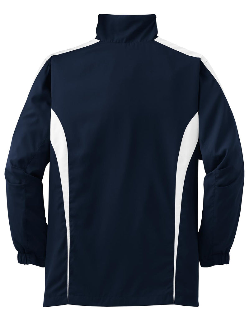 Sport-Tek Youth Colorblock Raglan Jacket - True Navy/ White